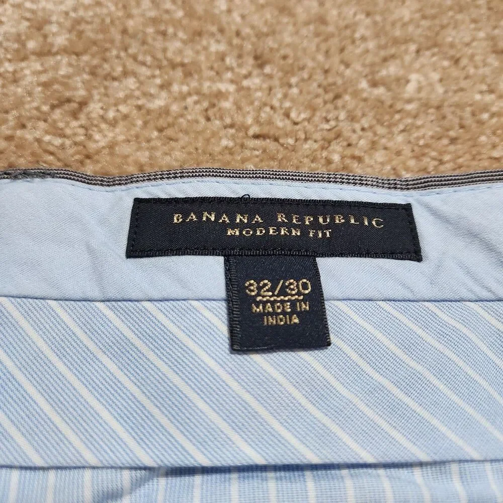 Banana Republic Dress Pants Men 32X30(29) Gray Plaid Straight Leg